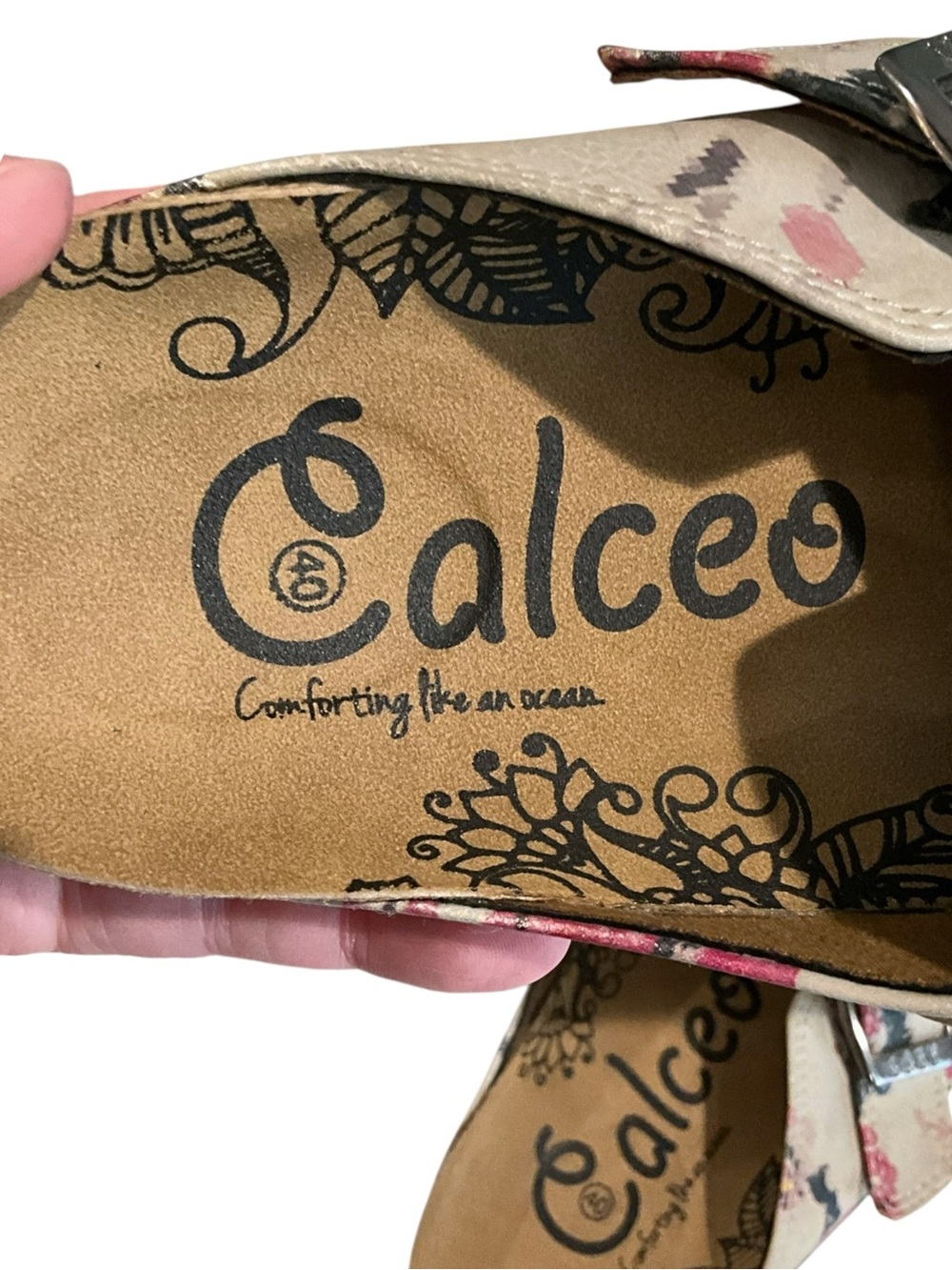 Calceo Red Flowers And Man on Boat Patterned Clogs Size US 9.5 EU 40 - Picture 10 of 11
